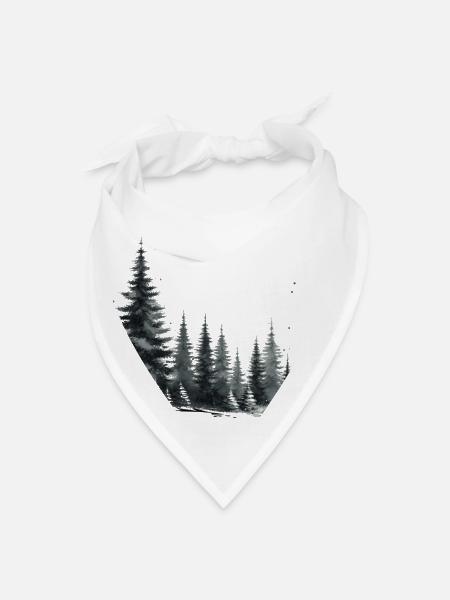 Pine Trees Design - Bandana - white - Front
