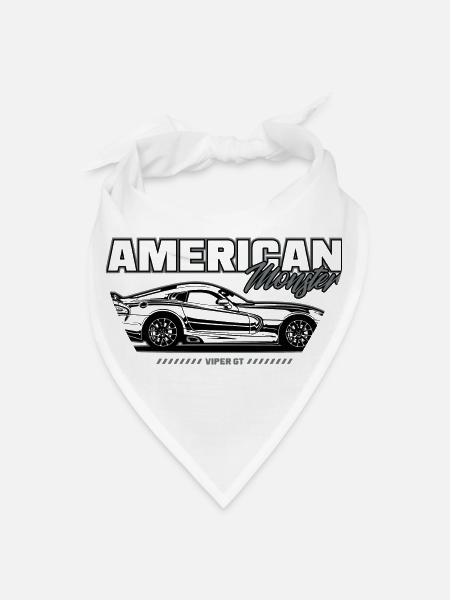 Dodge Viper Gt - Bandana - white - Front