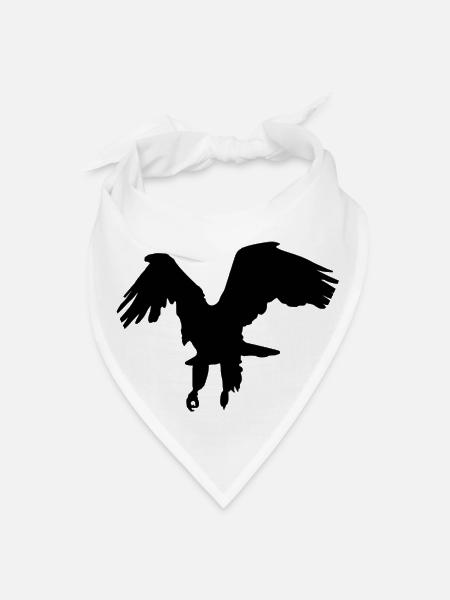 1 Color Eagle Raptor Birds Flying Freedom - Bandana - white - Front