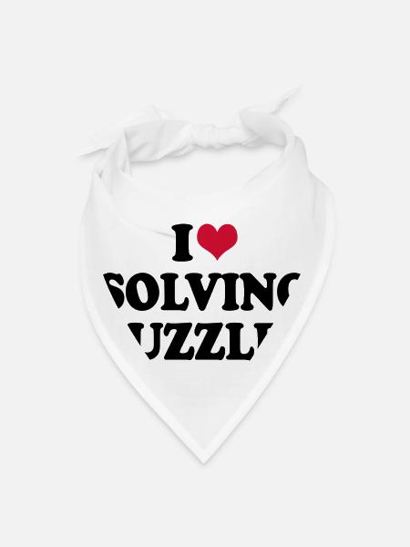 Puzzle I Love solving Puzzles - Bandana - white - Front