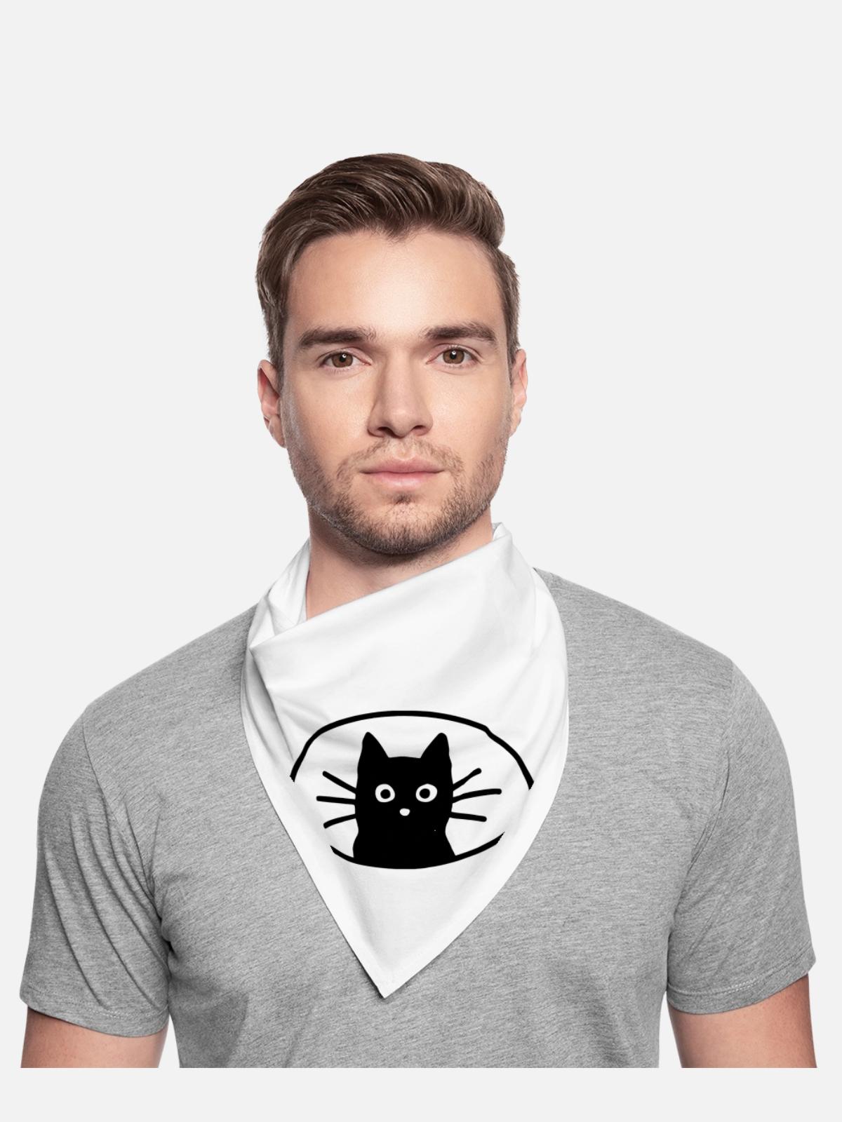Black Cat Face - Bandana - white - Front - TBD (187cm)