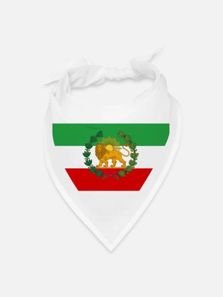 Flag of Iran Lion and Sun - Bandana - white - Front