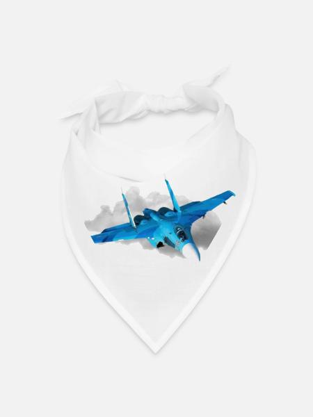 Su 35 jet fighter - Bandana - white