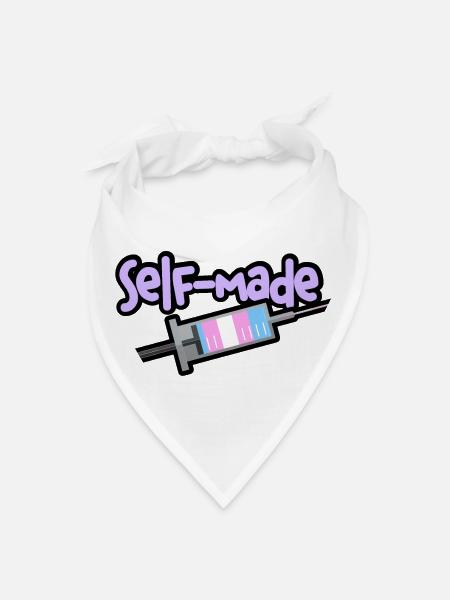 Self Made Trans Flag - Bandana - white - Front