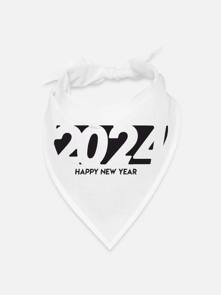 happy new year 2024 - Bandana - white
