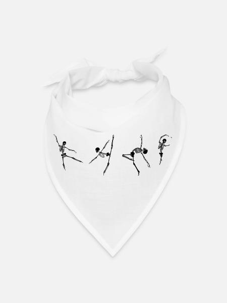 Dancing Skeleton - Bandana - white
