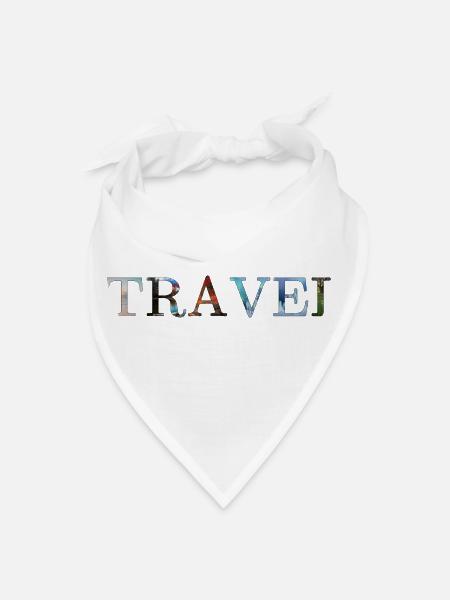 in love with travel, in all seasons - Bandana - white - Front