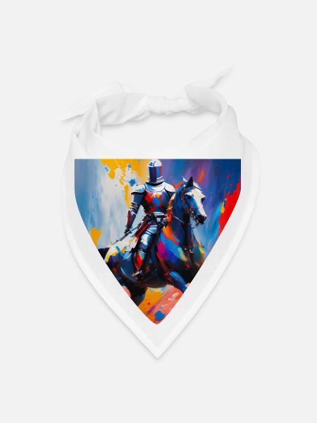 A Knight On The Warhorse - Bandana - white