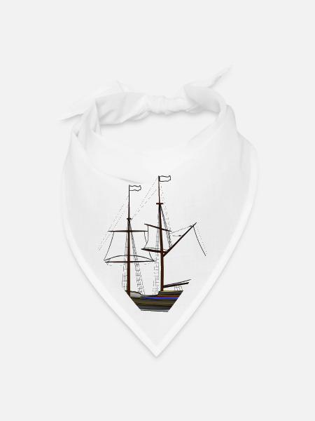 ship boat canoe sailboat submarine yacht anchor405 - Bandana - white - Front