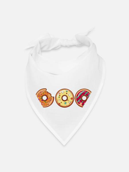 Donuts Bite Hunger - Bandana - white - Front