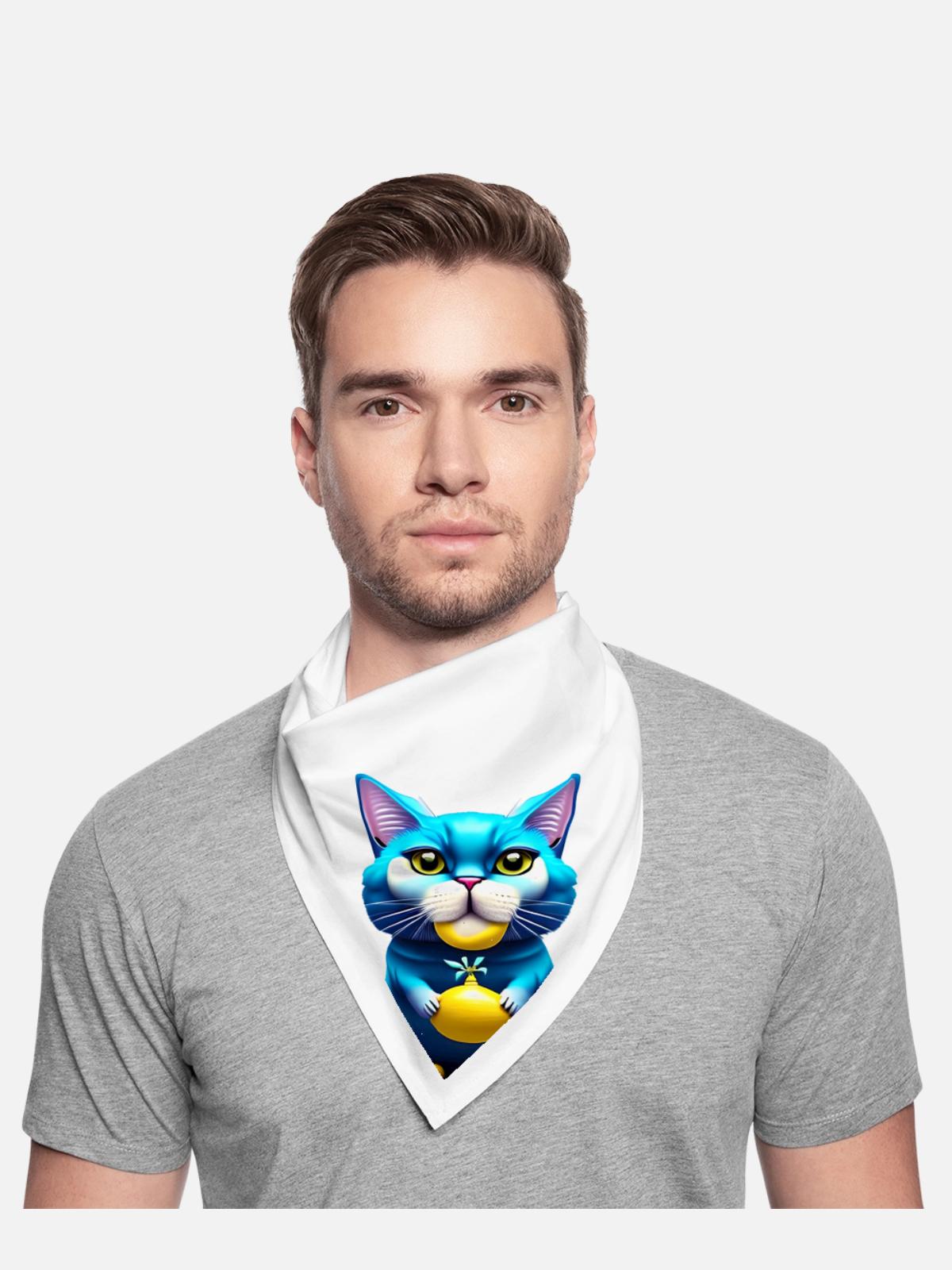 Blue cat - Bandana - white - Front - TBD (187cm)