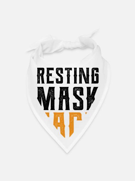 Resting Mask Face Funny Mask Funny Mask Funny - Bandana - white - Front