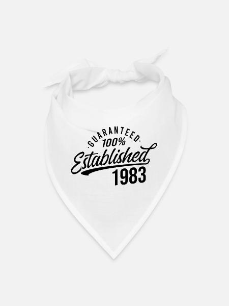Guaranteed Established in 1983 Birthday - Bandana - white - Front