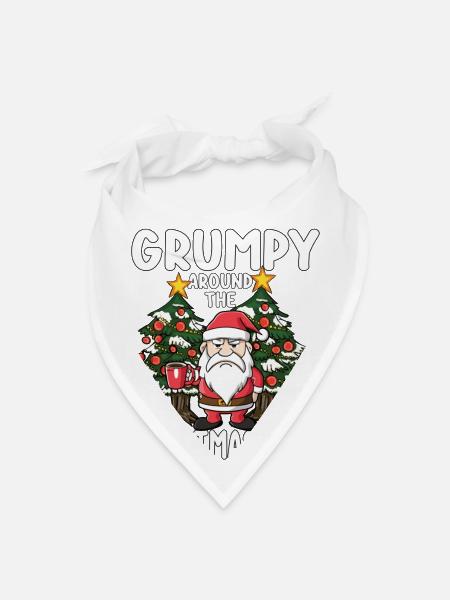 Grumpy Around The Christmas Tree Grumpy Santa With - Bandana - white - Front