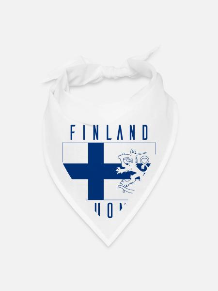 Finnish Gifts For Women Men Kids Finland Finn - Bandana - white - Front