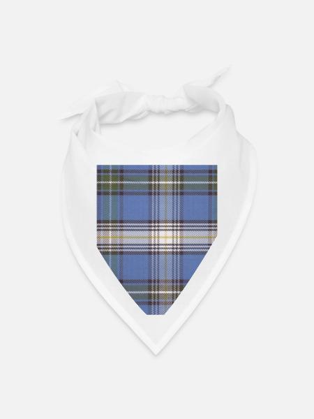 blue plaid - Bandana - white - Front