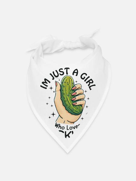 Just A Girl Who Loves Pickles - Bandana - white - Front