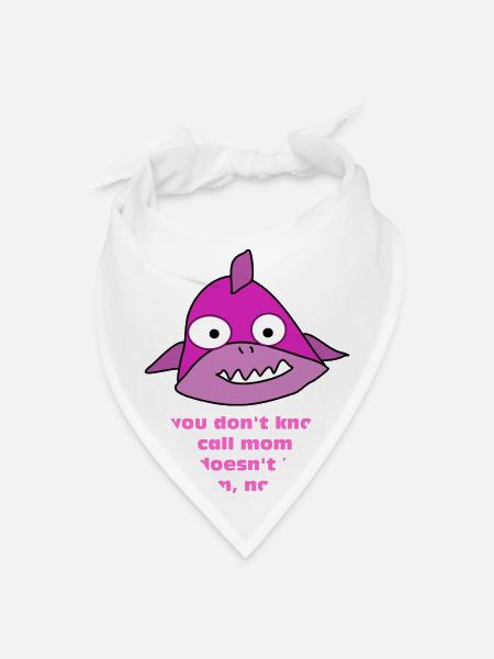 Pink cute shark - Bandana - white