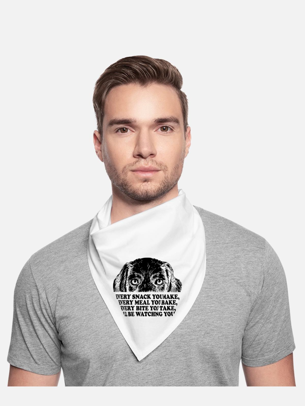 Dog Watching Snack Meal Bite - Bandana - white - Front - TBD (187cm)
