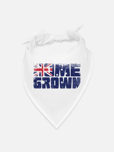 Home Grown Australian Flag - Bandana - white