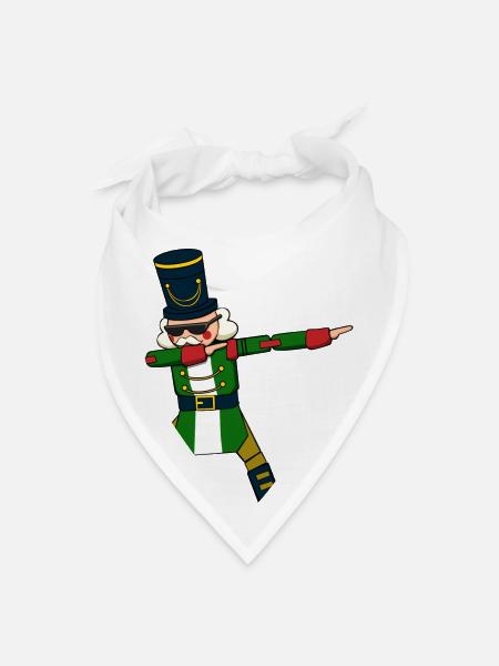 Christmas Soldier Dabbing Nutcracker - Bandana - white - Front