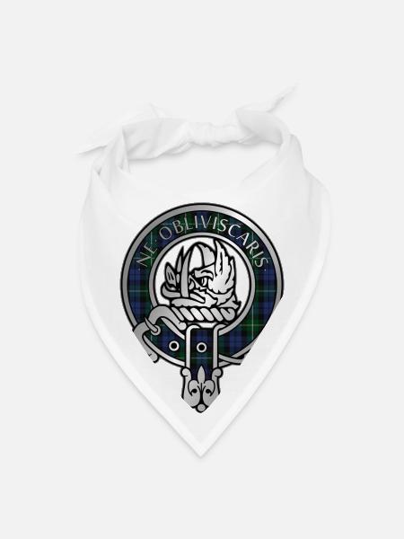 Clan Campbell Tartan Crest - Bandana - white