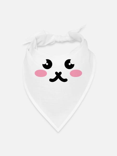 Cute Cat Face - Bandana - white - Front