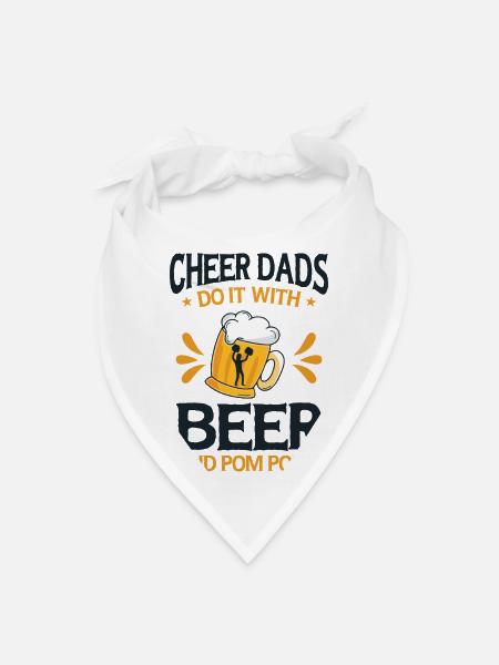 Cheerleader Proud Cheer Dad Cheerleading Beer - Bandana - white - Front