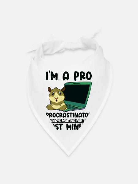 Procrastinating Hamster Procrastinator Time Pet - Bandana - white - Front