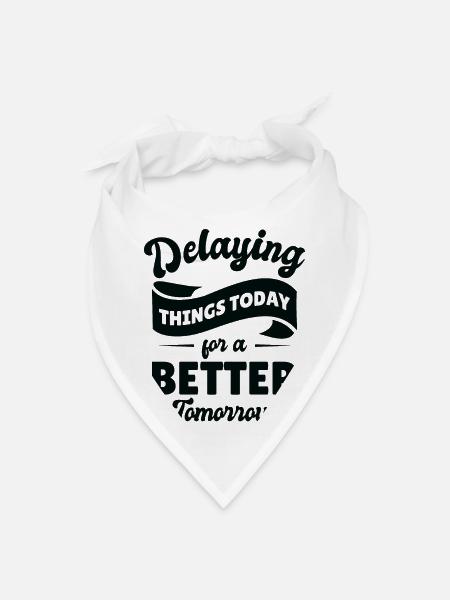 Procrastinating Vintage Fan Procrastinator - Bandana - white - Front