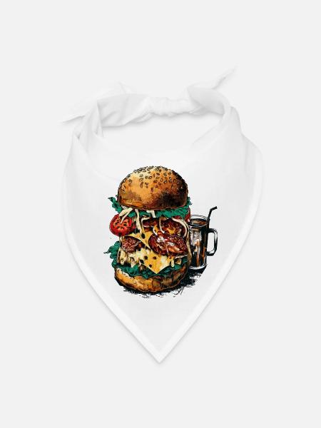 Burger Pizza Meal - Bandana - white - Front