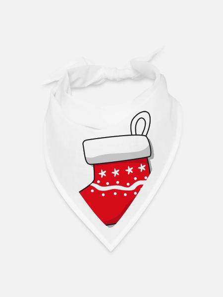 Cute Christmas Sock Design 1 - Bandana - white - Front