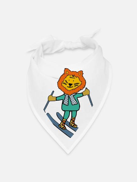 Liger skiing with fancy scarf - Bandana - white