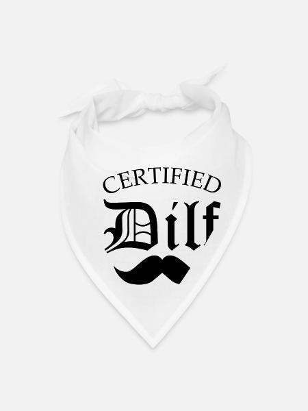 Certified Dilf father kids gift - Bandana - white
