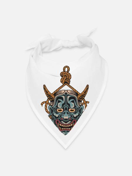 Hannya Mask - Bandana - white - Front