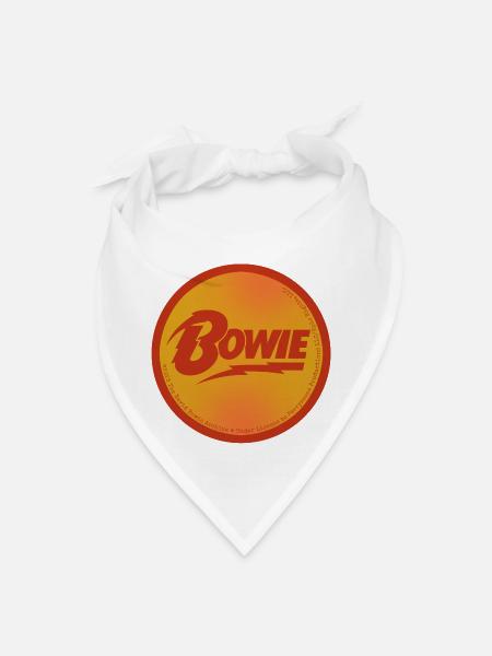David Bowie Écriture Rouge Avec Flash - Bandana - blanc - Devant