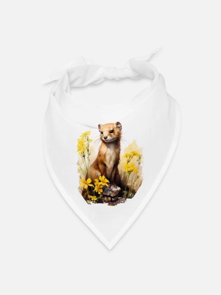 Weasel Flower Butterfly - Bandana - white - Front