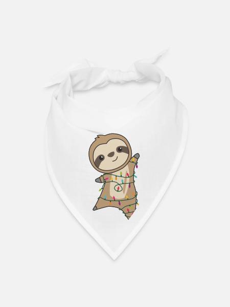 Sloth Christmas Christmas Animals Cute Sloth - Bandana - white - Front