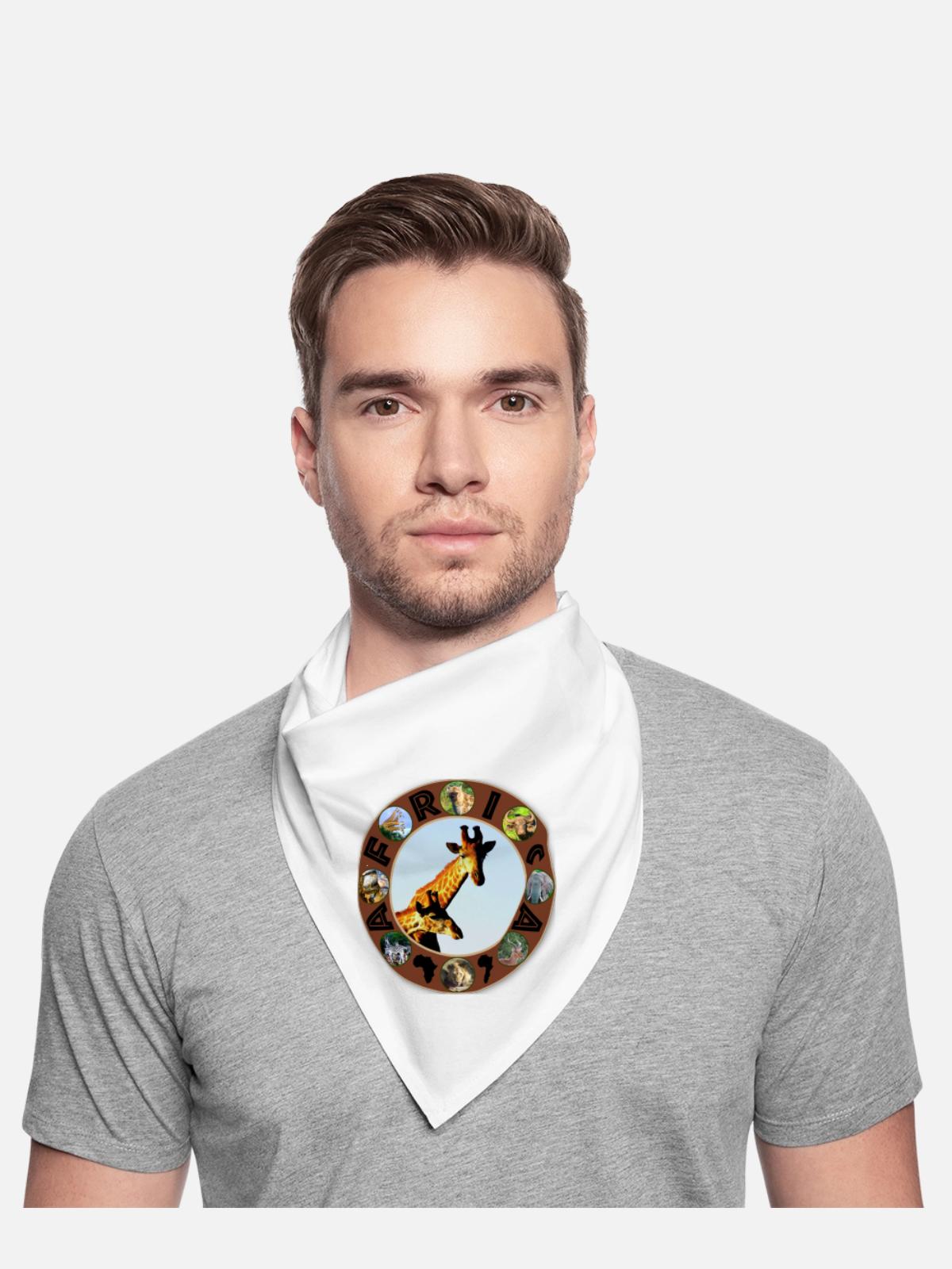 blue sky giraffe africa circle - Bandana - white - Front - TBD (187cm)