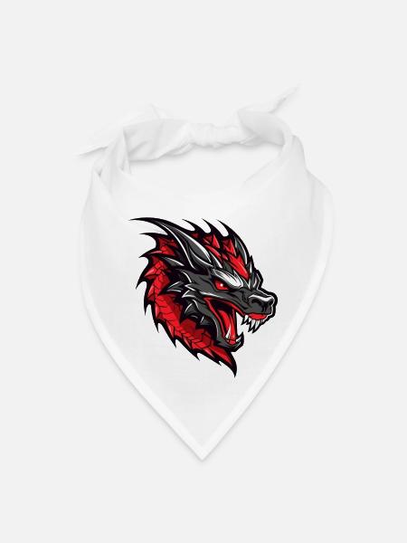 Dragon, logo, mascot, dragons - Bandana - white