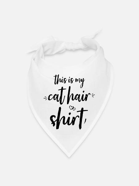 This Is My Cat Hair Tee Funny Cat Owner Saying New - Bandana - white