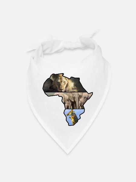 Africa Wildlife Continent Collage - Bandana - white