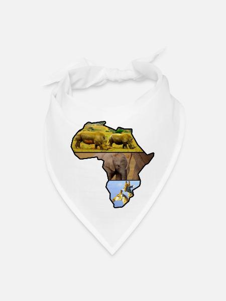 Africa Wildlife Continent Collage - Bandana - white