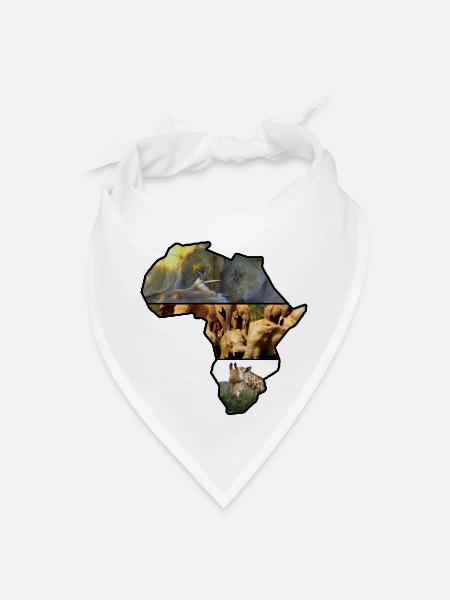 Africa Wildlife Continent Collage - Bandana - white