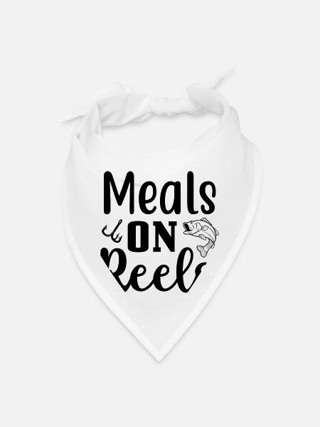 Fishing Svg Design Meals On Reels - Bandana - white - Front