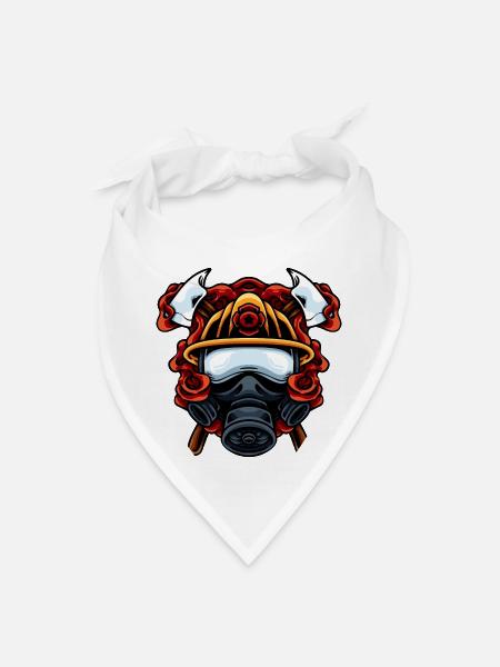 Firefighter Mask - Bandana - white - Front