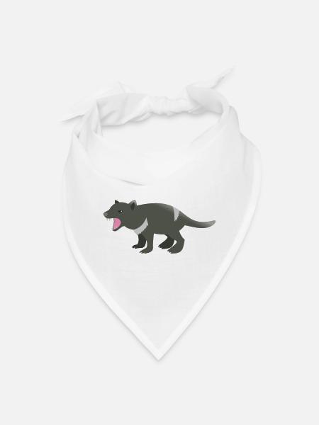 Growling standing Tassie devil (Tasmanian devil) - Bandana - white
