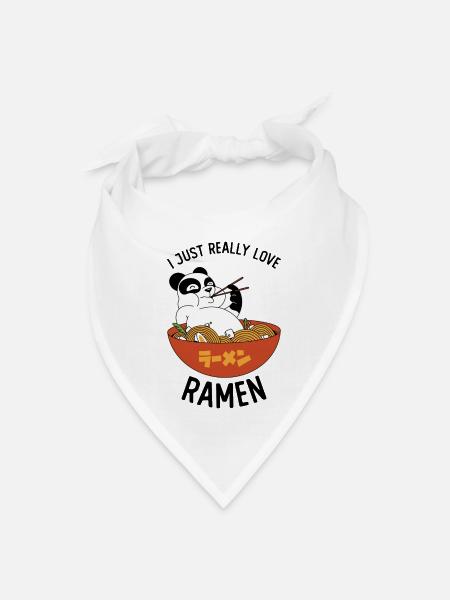 I Just Really Love Ramen Panda Eating Ramen - Bandana - white