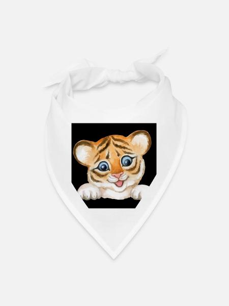 Beautiful baby tiger - Bandana - white