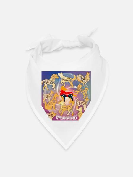 V-Legend: Lots Dogs program 222, fixed color - Bandana - white - Front